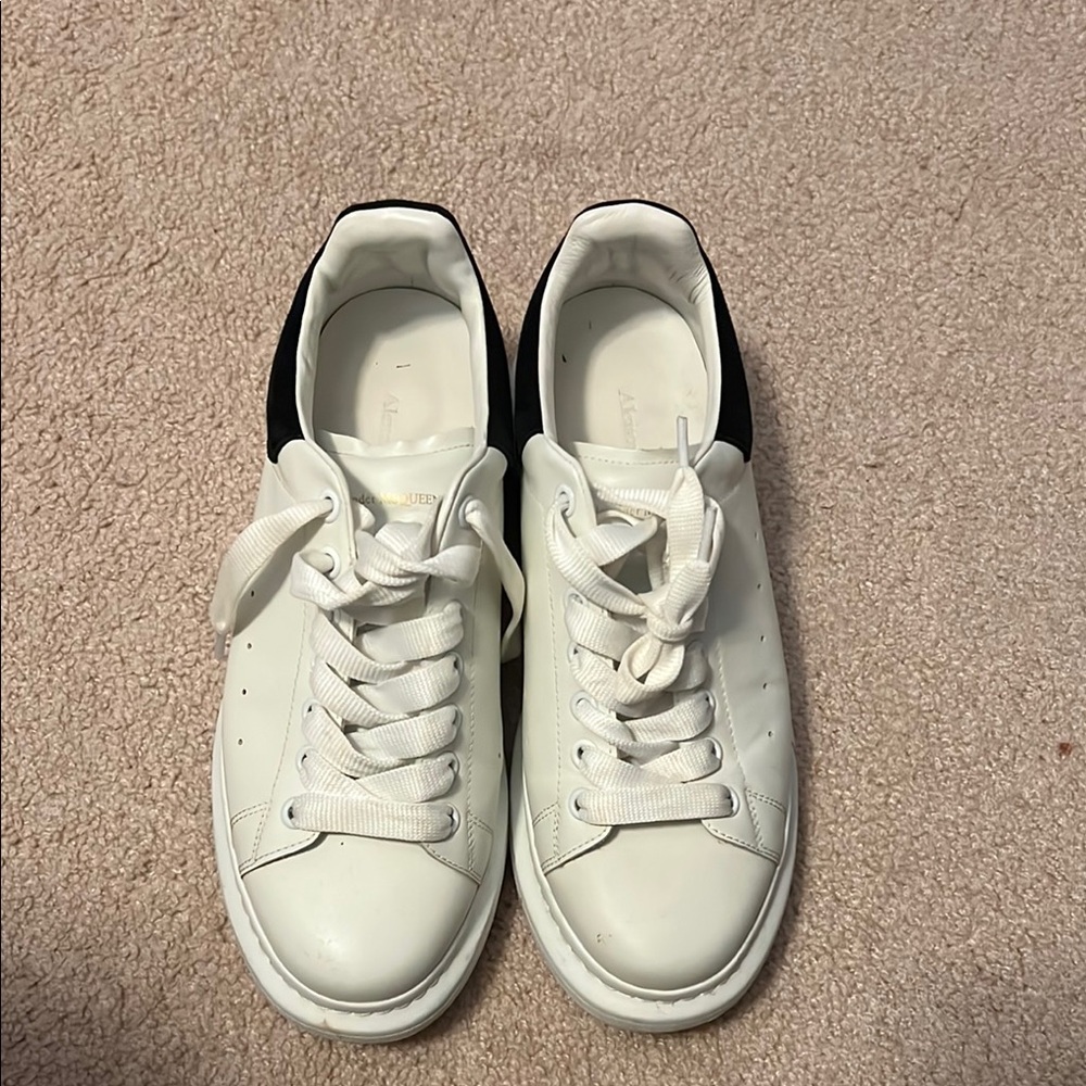 Alexander McQueen White and Black Sneakers Minimalist Design
